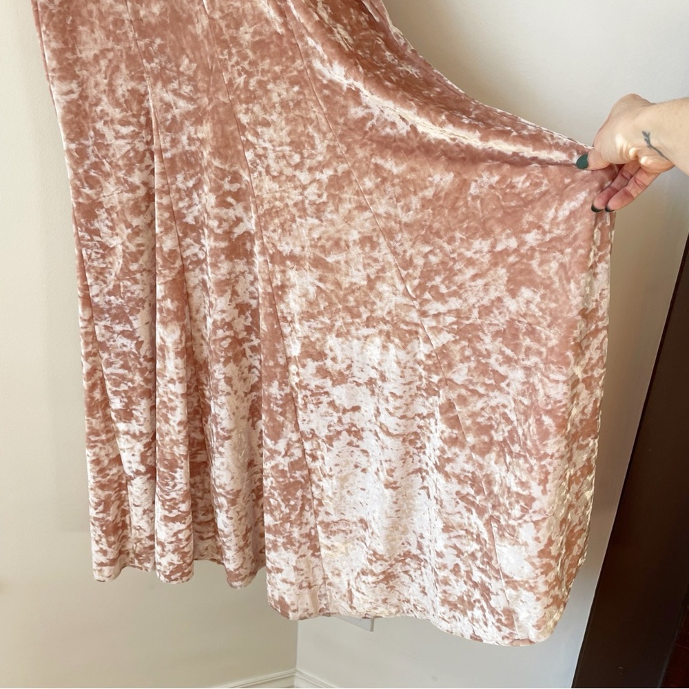 Xscape Pink Crushed Velvet Formal Gown | Size 12 - Picture 8 of 16